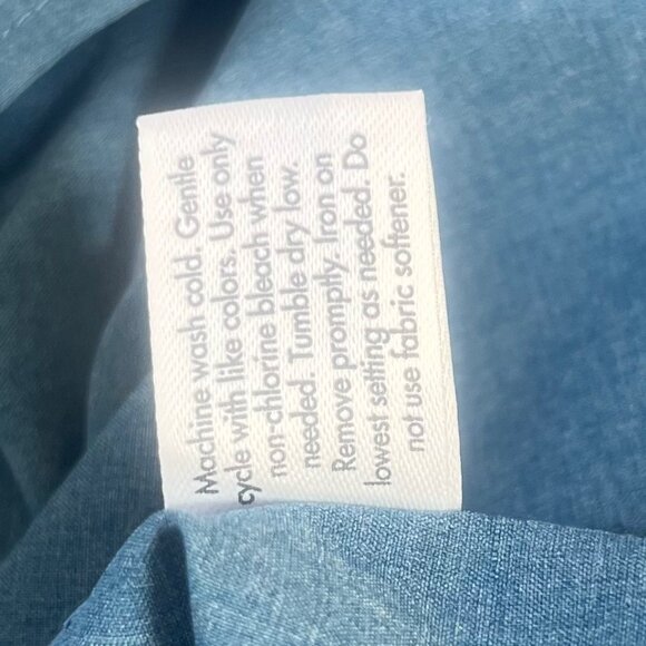 Stylus Button Front Shirt Mens 5XLT Big & Tall Stellar Blue New Short Sleeves - Picture 7 of 9